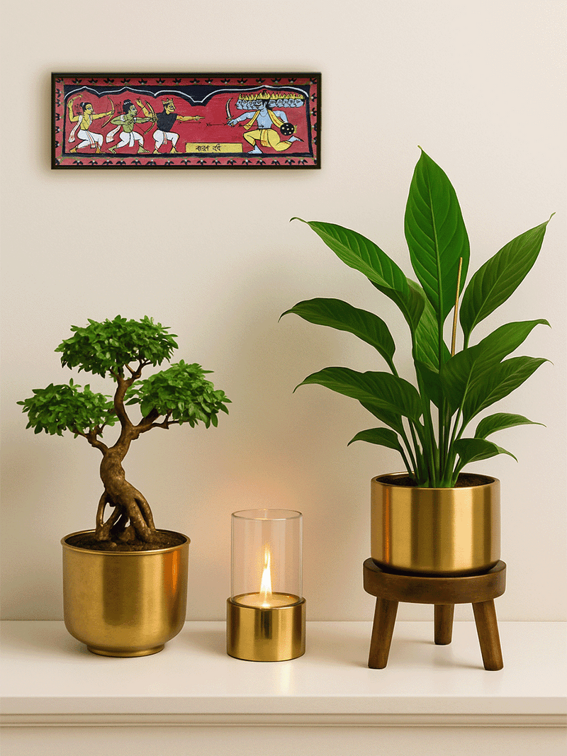 Ravana Badh in Manuscript Painting by Sujit Das for sale