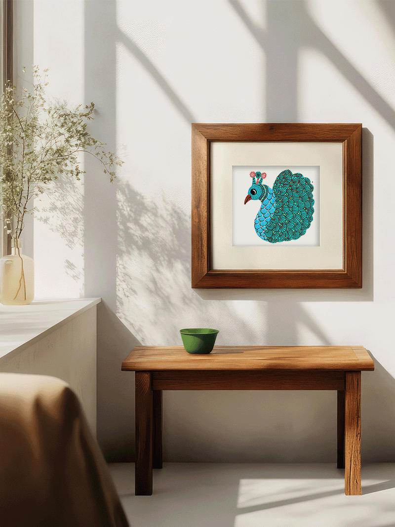 Royal Display: Peacock in Gond by Kailash Pradhan for sale