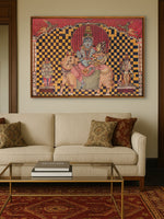 Shiv Parivaar: The Divine Family in Kalamkari by Kanukurthi Guna Sekhar Sai for sale