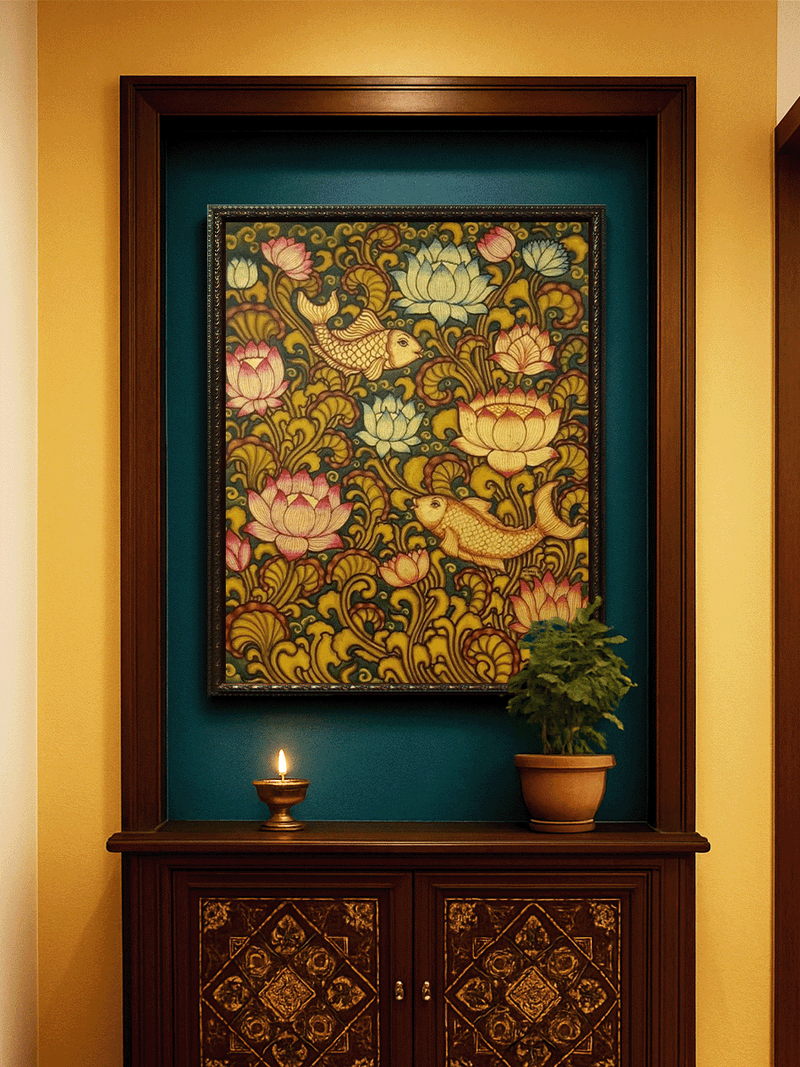 The Aquatic Bliss in Kerala Mural by Adarsh for sale