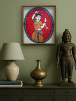 The Art of Dance: Female Dancer in Kalamkari by Siva Reddy for sale