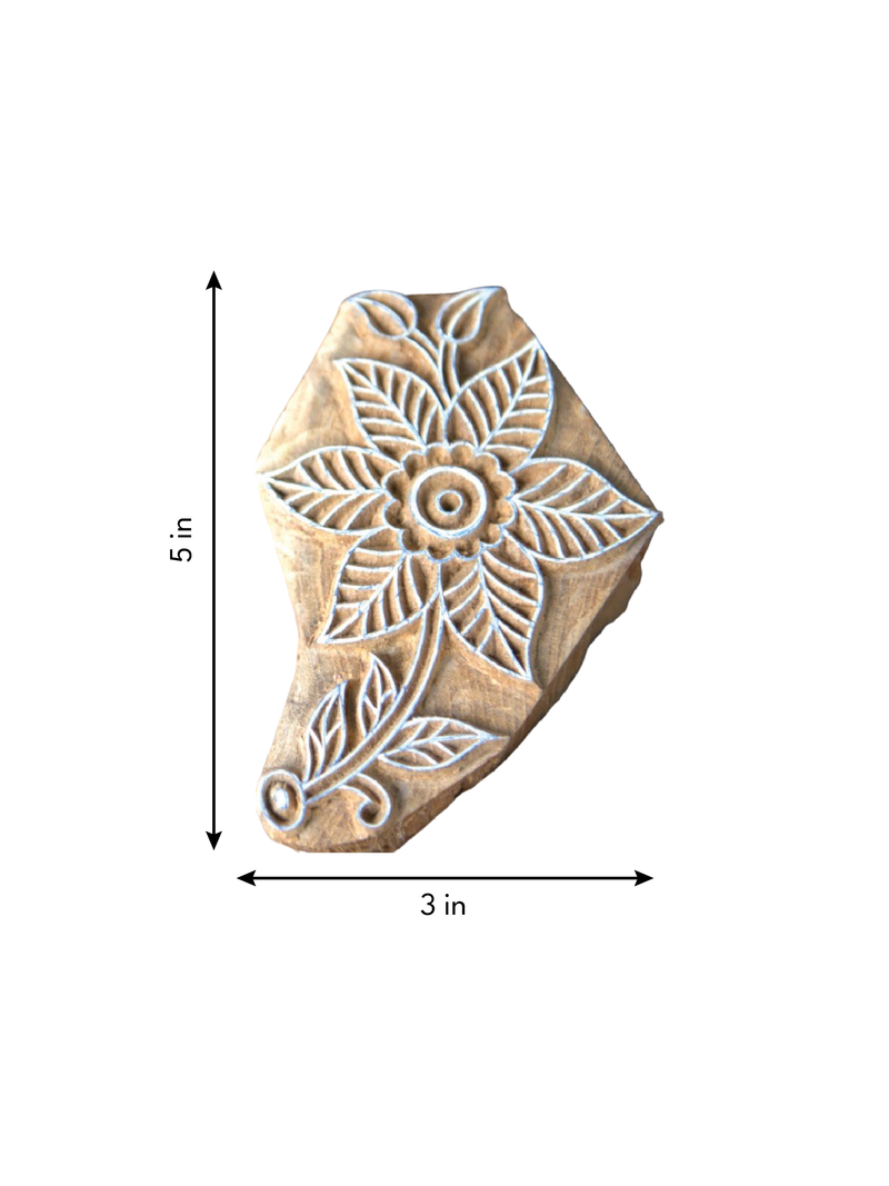 The Artistic Flower in Wooden Kalamkari Blocks by K. Gangadhar