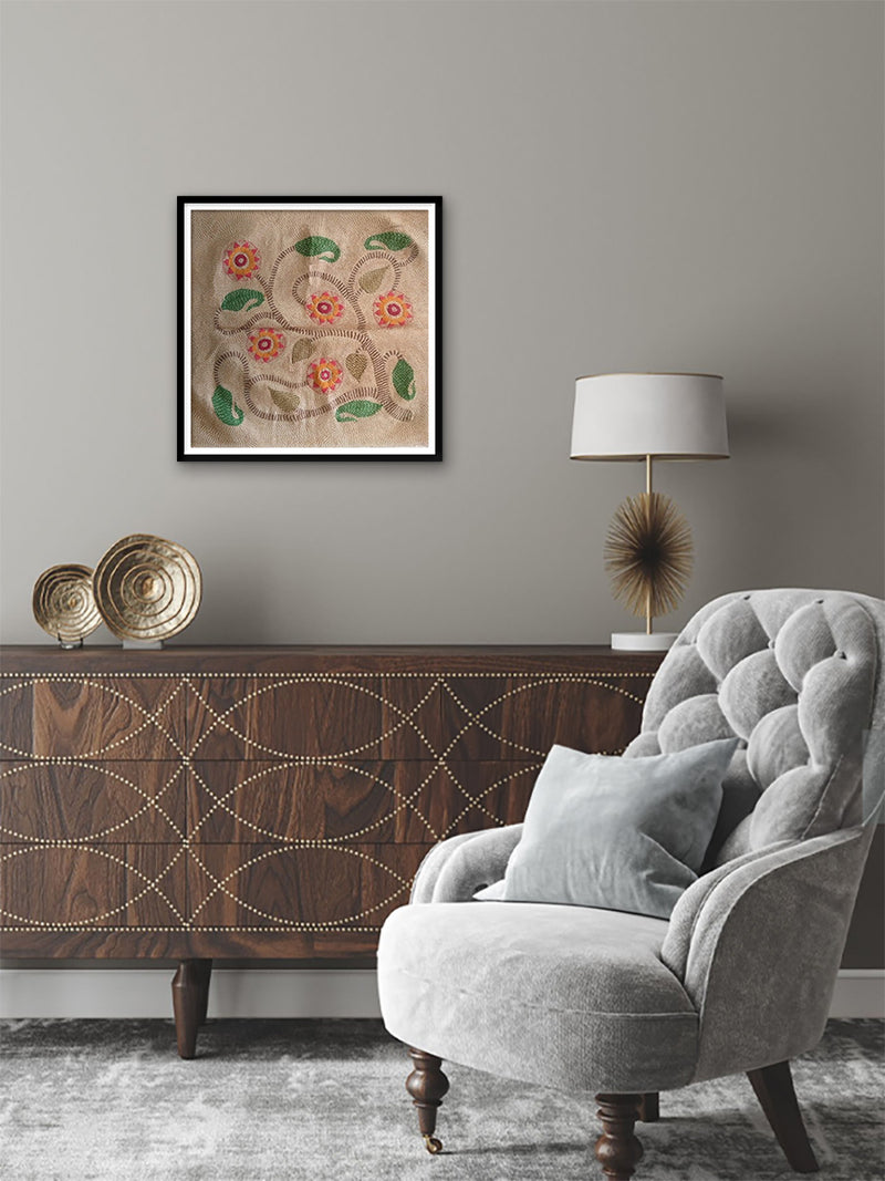 The Blossoming Vine In Kantha by Mahamaya Sikdar for sale