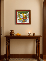 The Celestial Couple: Lord Shiva and Goddess Parvati Under The Sacred Tree in Phad by Kalyan Joshi for sale