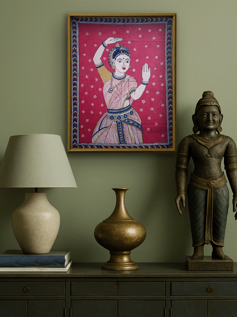The Dance of Expressions in Kalamkari by Siva Reddy for sale