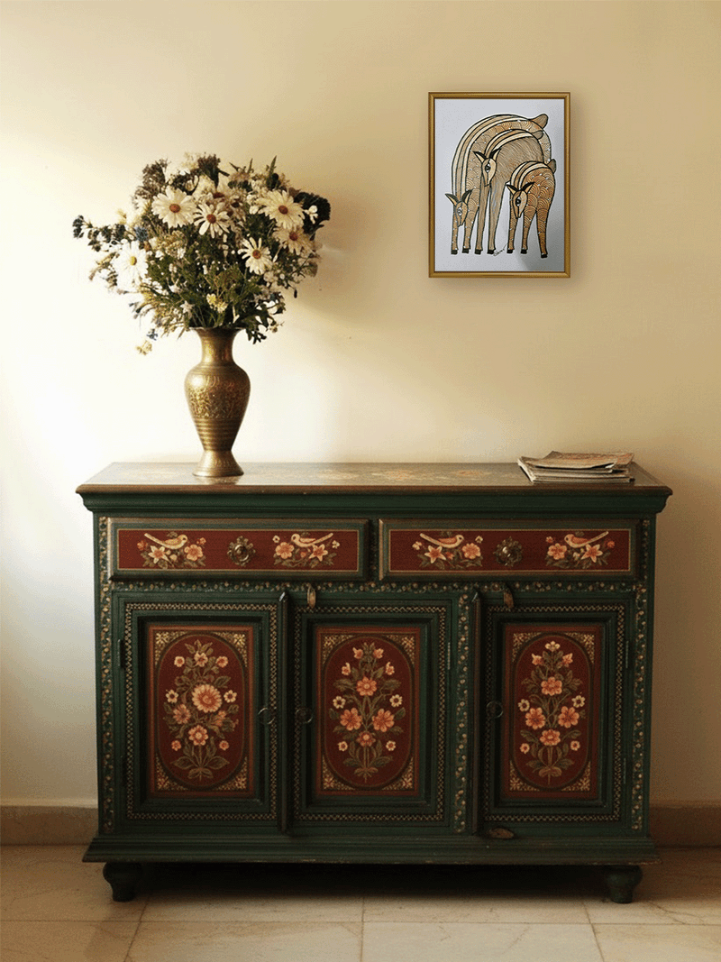 The Deer Herd in Gond by Choti Tekam for sale