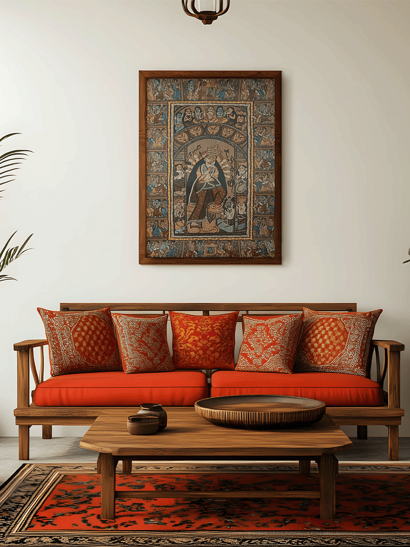 The Display of Shakti: Durga Puja in Kalighat and Pattachitra Art by Sonali Chitrakar for sale