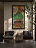 The Divine Tree of Life: Lord Shiva and Goddess Parvati in Gond by Sandeep Dhurve for sale