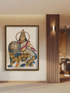 The Fierce Goddess: Durga Simhavahini in Kalamkari by Kanukurthi Guna Sekhar Sai for sale