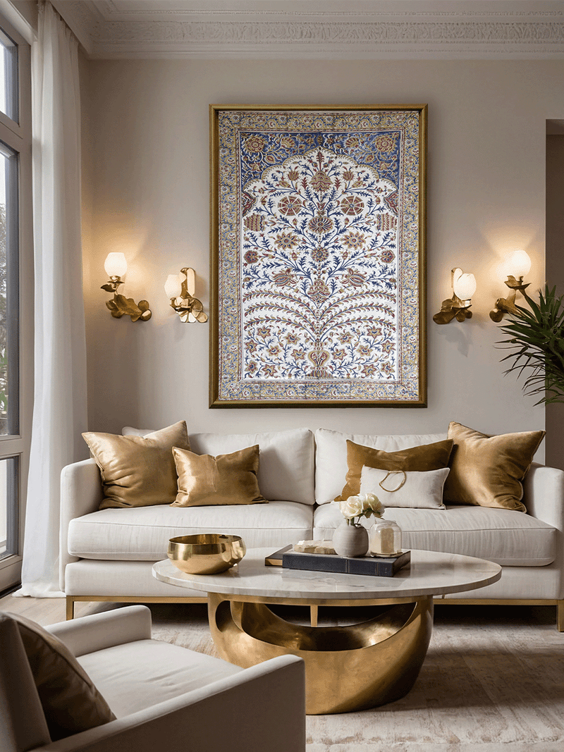 The Floral World: Tree of Life in Machlipatnam Kalamkari by Varun Kumar Pitchuka for sale