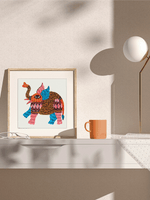 The Gentle Giant: Elephant in Gond by Kailash Pradhan for sale