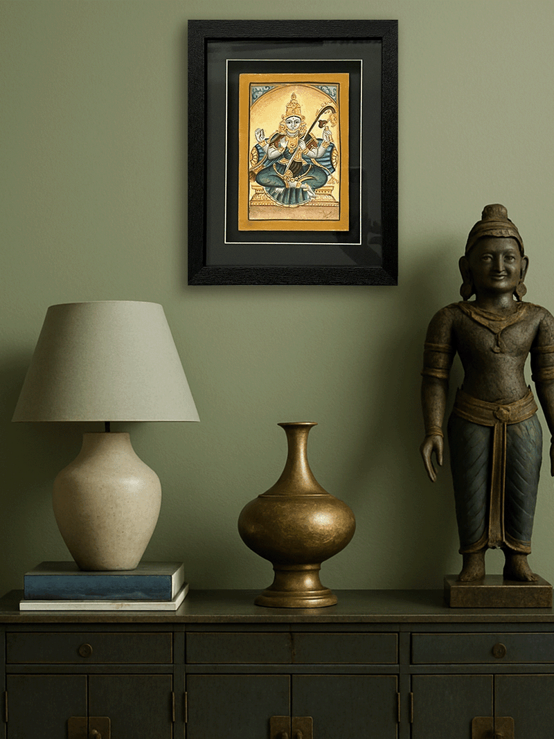 The Goddess of Knowledge and Arts: Saraswati in Mysore Art by Hemalatha B for sale