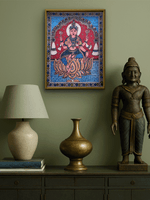 The Goddess of Wealth: Lakshmi in Kalamkari by Siva Reddy for sale
