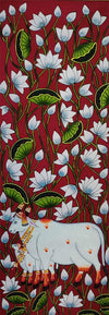 Buy The Graceful Bloom: Kamdhenu, Calves and the Blossming Lotuses in Pichwai by Dinesh Soni