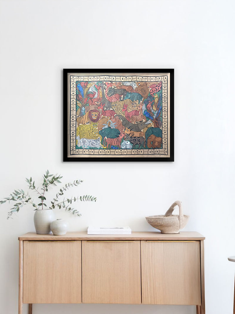 The Harmonius Wild In Kalighat by Sonali Chitrakar for sale