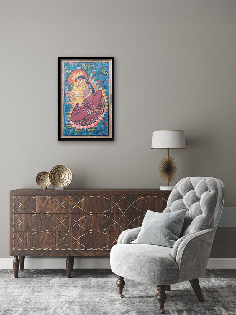 The Holy Embrace: Parvati Ganesha in Kalighat by Sonali Chitrakar for sale