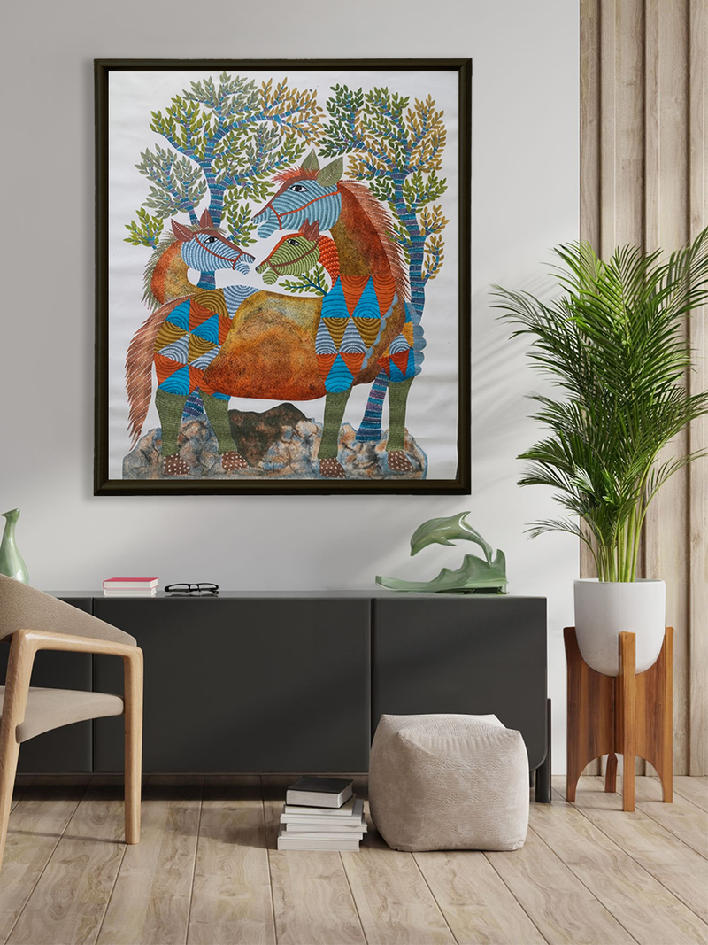 The King's Ride in Gond by Sukhiram Maravi for sale