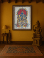 The Lord of Light: Surya Dev in Kalamkari by Harinath N. for sale