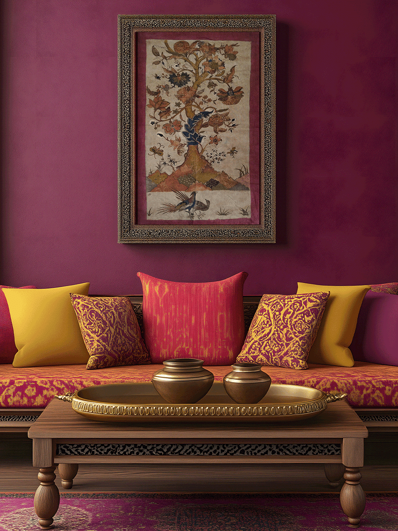 The Lovers in Kalamkari by Sridevi Ponnambalam for sale