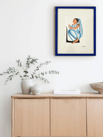 The Mirror Admiration: Nayika (Heroine) in Kalighat by Uttam Chitrakar for sale