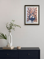 The Nature's Embrace: Bird and Tree In Bhil by Kamlesh Parmar for sale