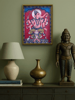 The Remover of Obstacles: Lord Ganesha in Kalamkari by Siva Reddy for sale
