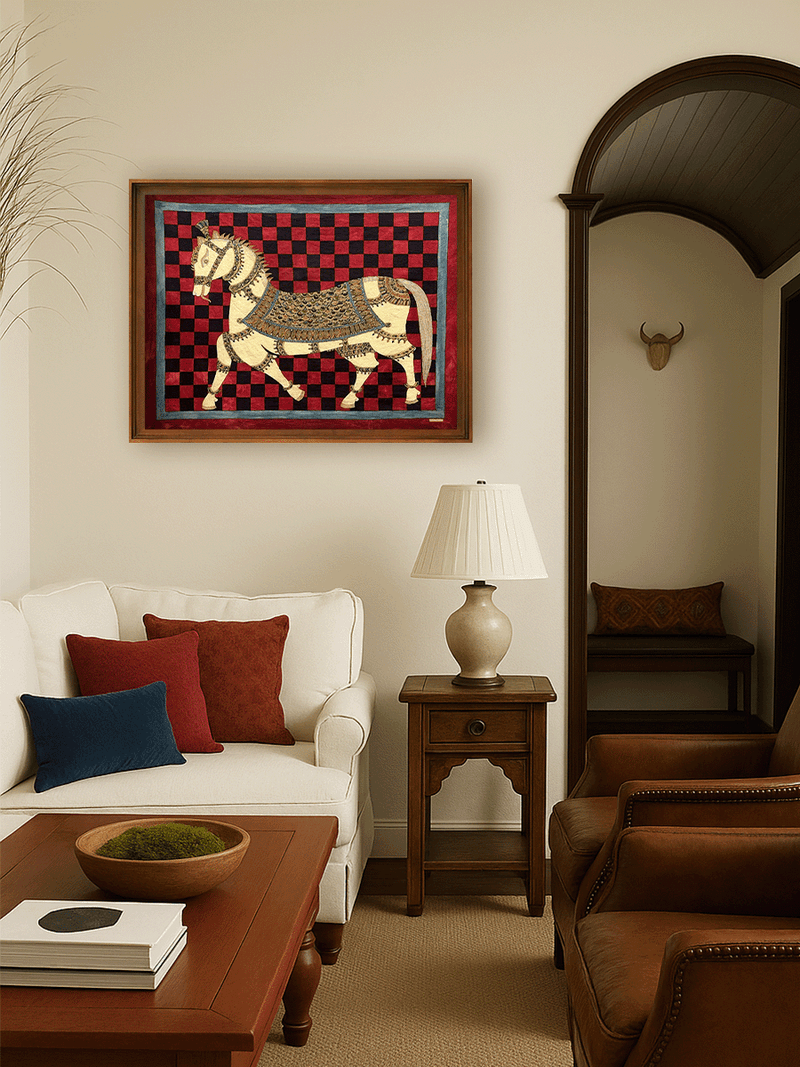 The Royal Symbol: Horse in Mata ni Pachedi by Sanjay Chittara for sale