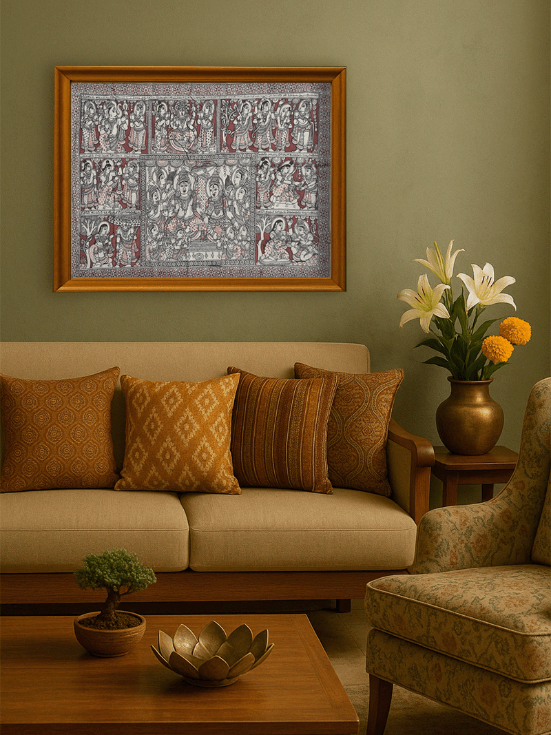 The Tales of Ramayana in Kalamkari by Harinath N. for sale