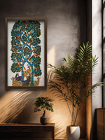 The Thriving Life: Trees, Deer and Birds in Gond Painting by Choti Tekam for sale
