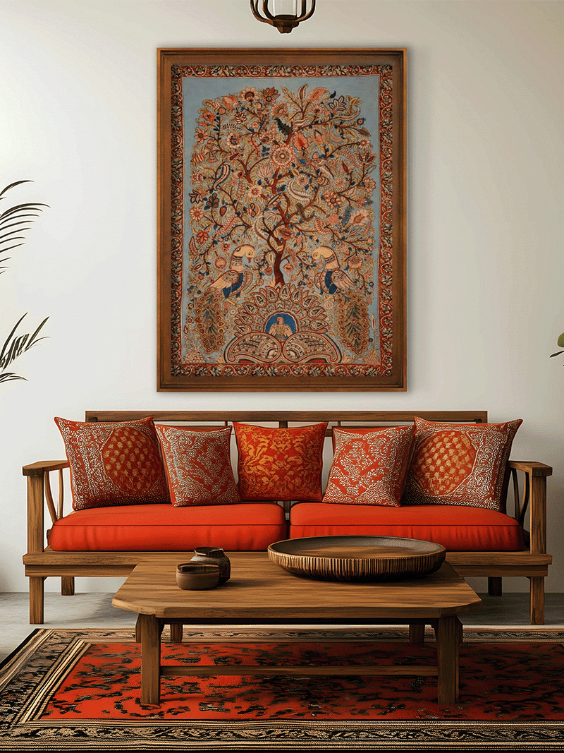 The Tree of Life in Kalamkari by K. Siva Prasad Reddy for sale