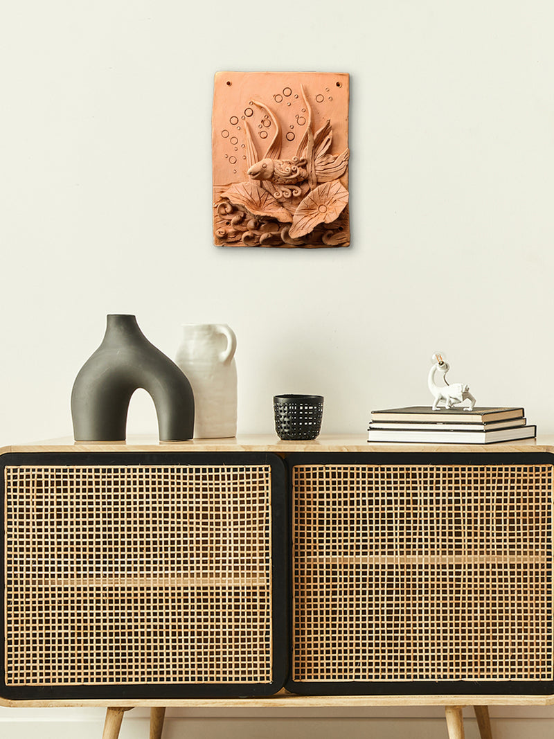 The Underwater Dreamscape: Fish in Terracotta by Dolon Kundu for sale