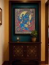 The Vibrations of the Conch: Lord Ganesha in Kalamkari by Harinath N. for sale