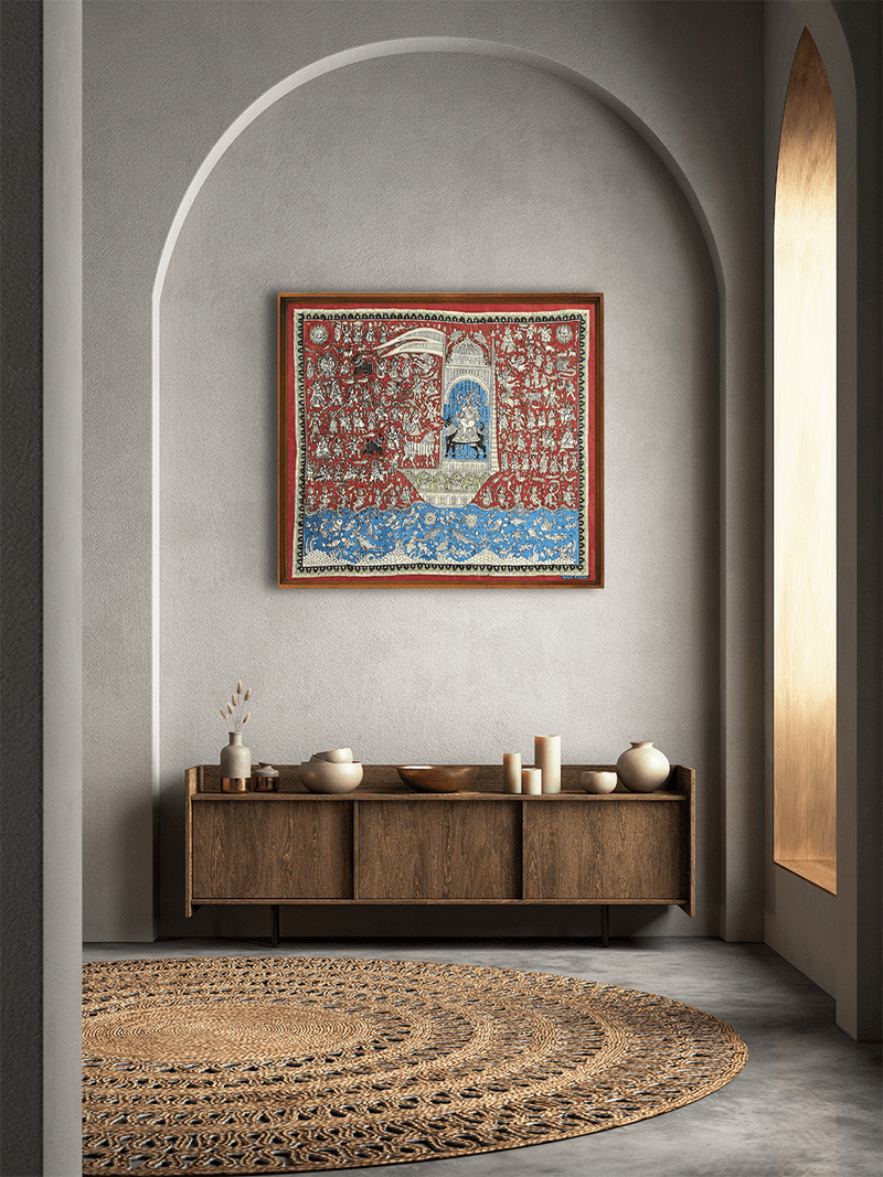 Vahanvati Mata in Mata Ni Pachedi by Vasant Manubhai Chittara for sale