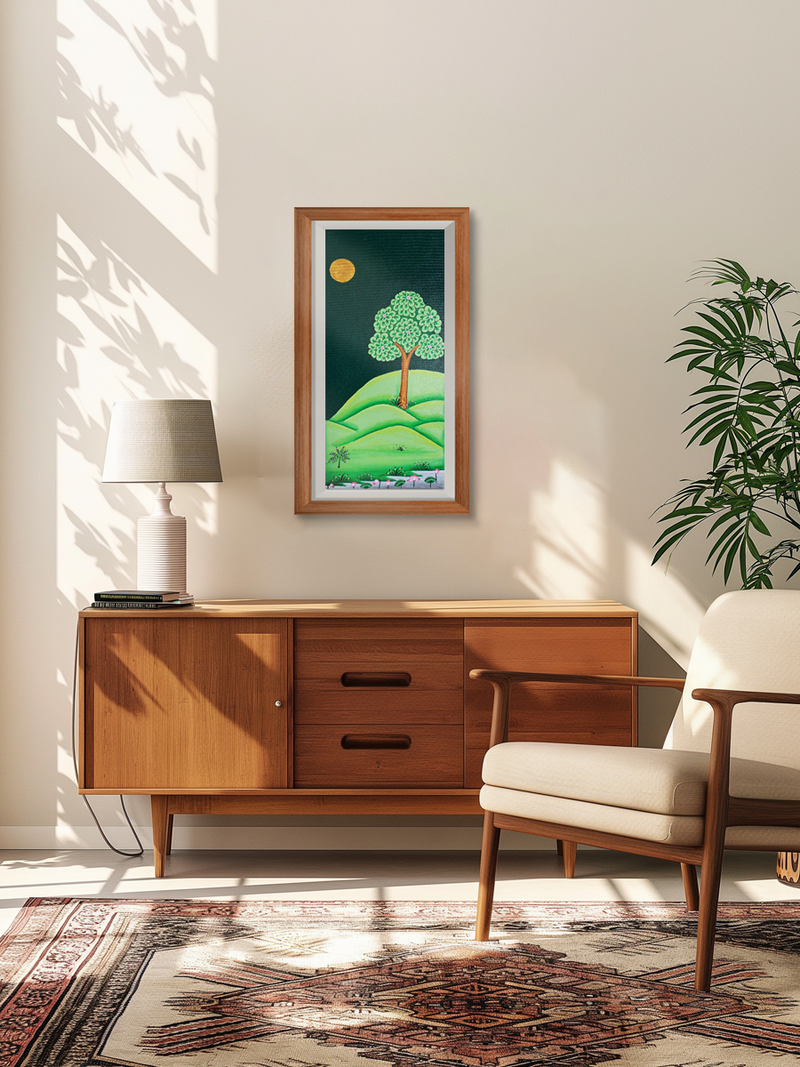 Verdent landscape Contemporary Pichwai by Shehzaad ALi Sherani for sale