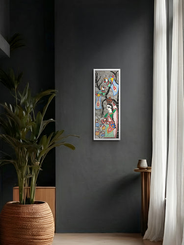 Village Woman Amidst Nature in Madhubani by Vibhuti Nath for sale