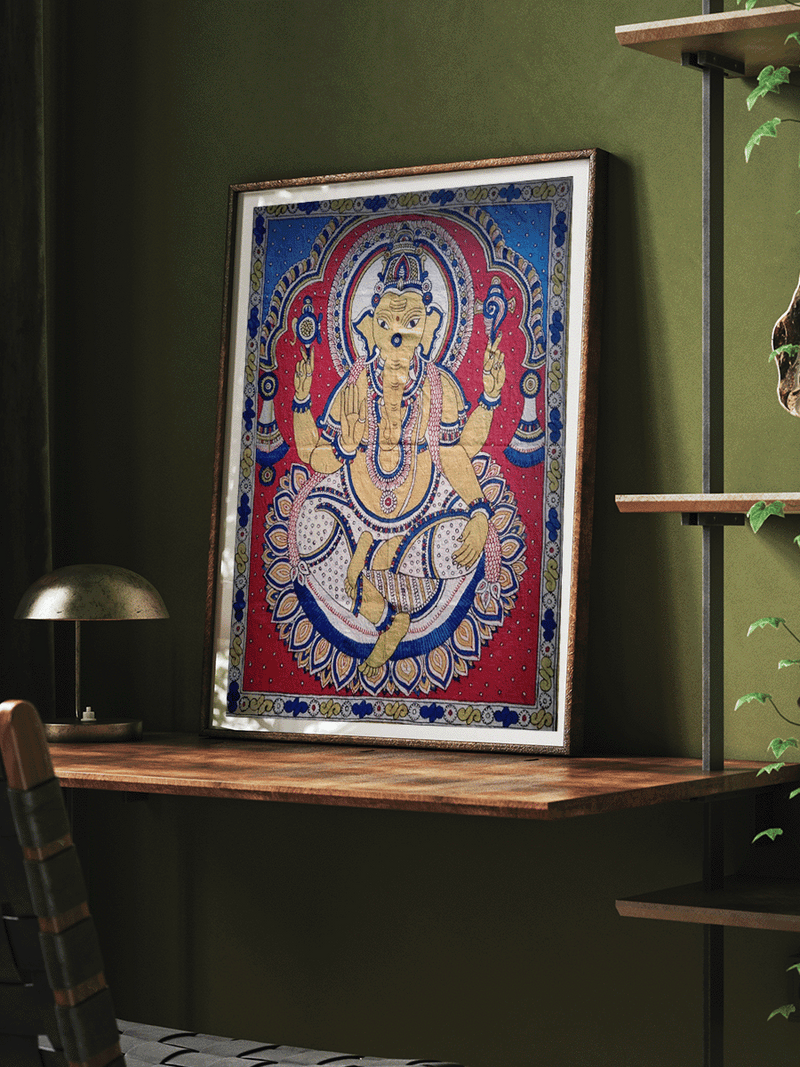Vinayaka: Lord Ganesha in Kalamkari by Siva Reddy for sale