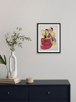 Women and Man In Kalighat by Anwar Chitrakar artwork 