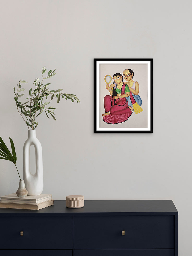 Women and Man In Kalighat by Anwar Chitrakar artwork 