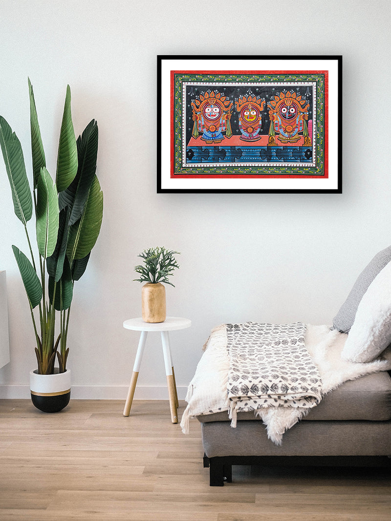 Buy a Vibrant Jagannath: Explore the Golden Bhes Pattachitra Painting.