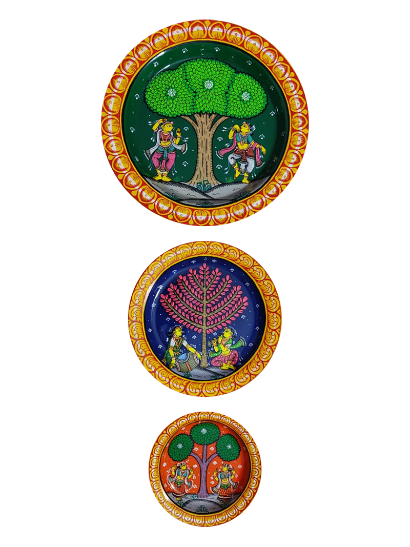 Pattachitra Wooden Wall Plates for Sale