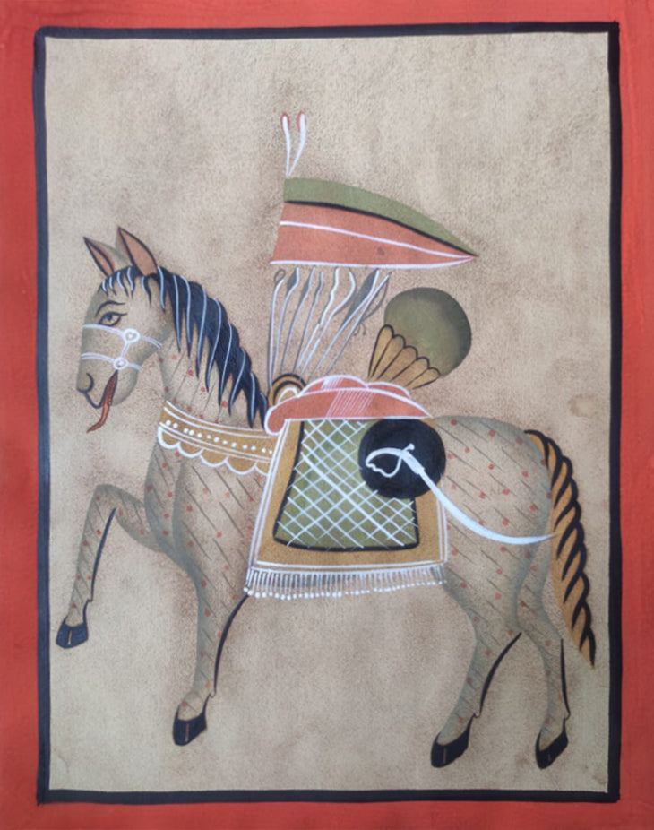 Gallop into Tradition: Kalighat Splendor - A Warrior's Horse. Buy now and embrace the timeless legacy. Don't miss out! Order yours today!