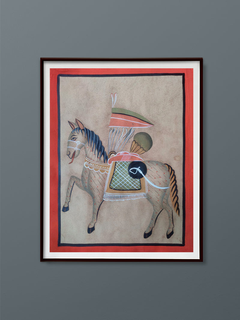 Experience the majesty of Kalighat Splendor - A Warrior's Horse. Embrace tradition and buy now for an exquisite journey.