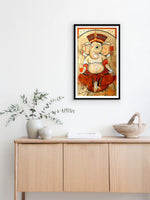 Ganesha's Ornate Brilliance: Kalighat Art for sale