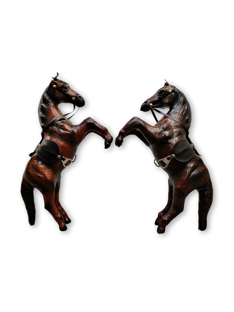 Buy Harmonious Encounters: Elevated Leather Horses in Stride, Leather toys by Nandram