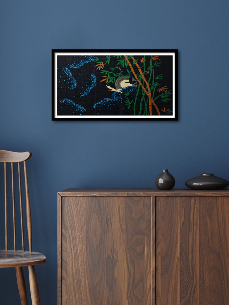 Nature's tranquility Batik and Kantha by Kartik Manna