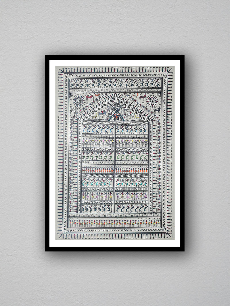 Experience the vibrant world of tribal life with Saura Painting's Kaleidoscope - buy now and immerse yourself in cultural beauty!