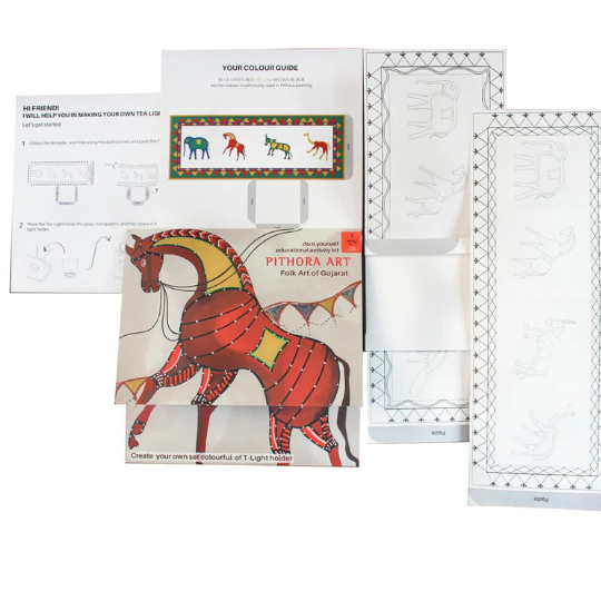 POTLI DIY Educational Craft Kit - Paper Lantern making kit with Pithora Art - 6 years +