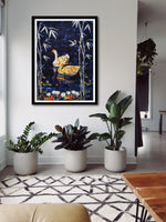 A Pair Of Swan  in Batik and Kantha by Kartik Manna