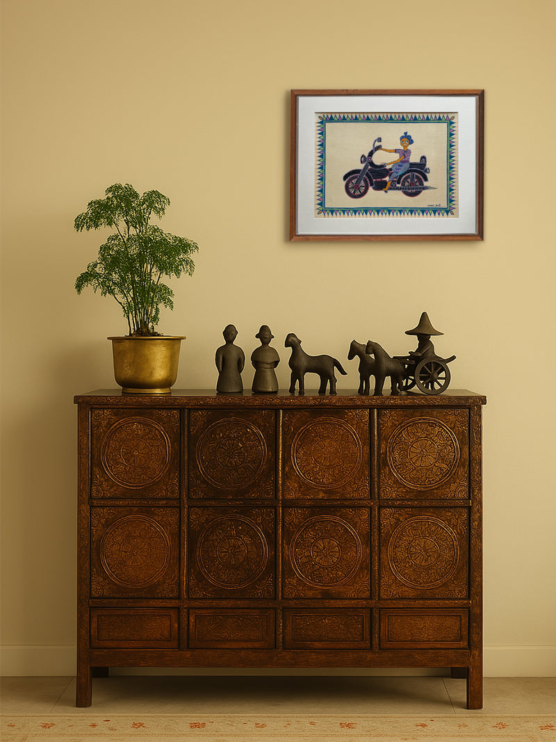 Bike Ride In Pithora art by Chanchal Soni