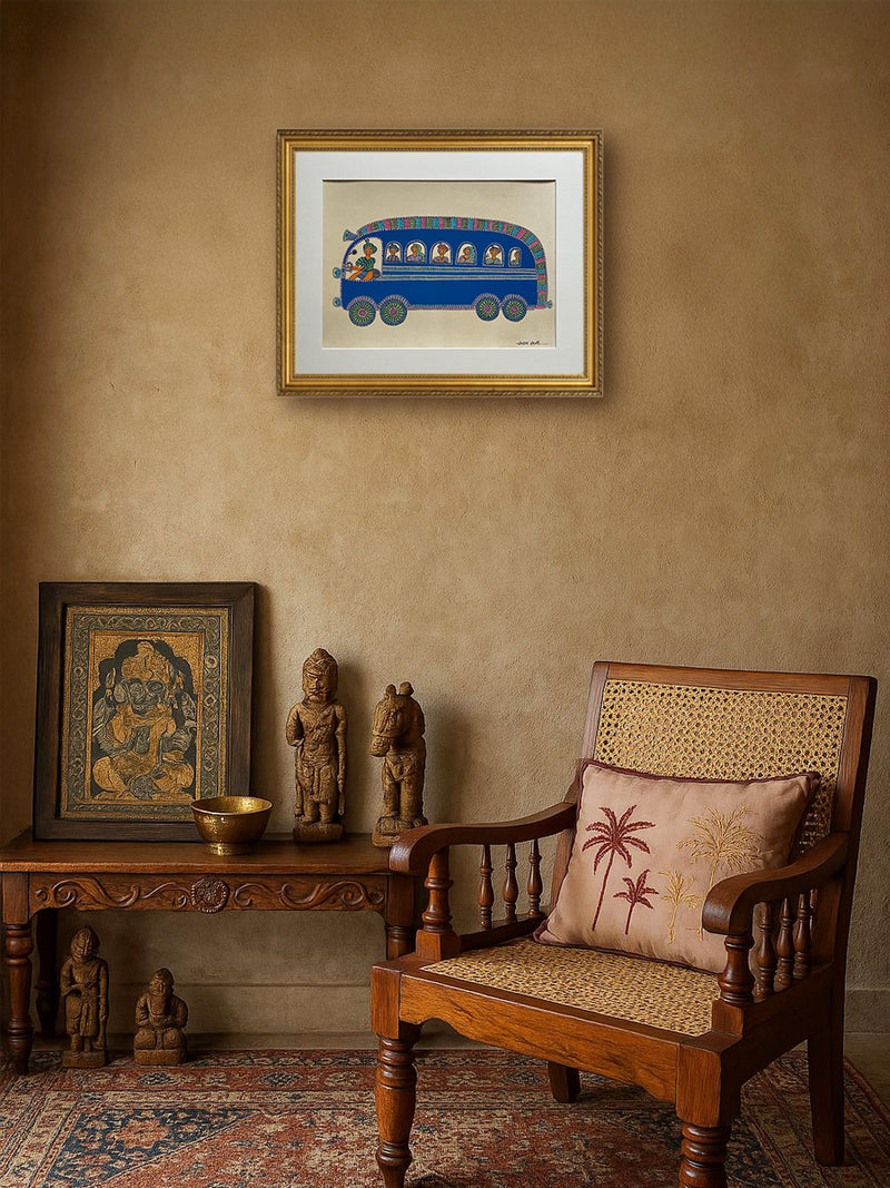 Bus In Pithora art by Chanchal Soni